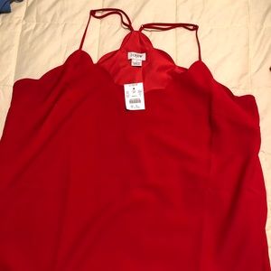 Red camisole tank top by J. Crew.